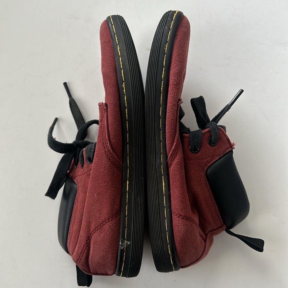 Dr. Martens Red Maelly Canvas Women's Ankle Cherry Euc Boots/Booties Size 7 - Picture 7 of 9